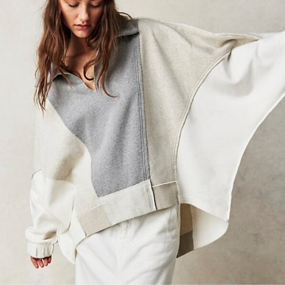 Free people sidewalk patchwork sweatshirt size L-XL